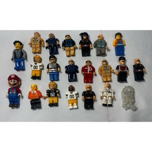 Lot Of 21 Lego Minifigure People-Football,Mario, Halo,Captain,Not All Complete
